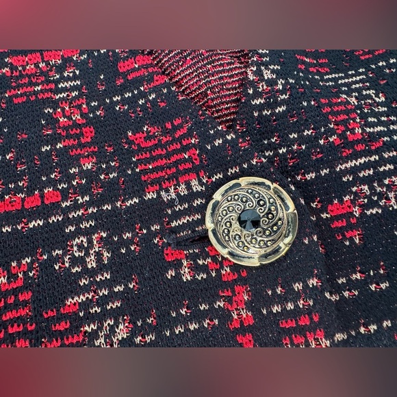 Misook Knit Cardigan One Button Business Old Money Festive Holiday Size Large - Picture 11 of 11